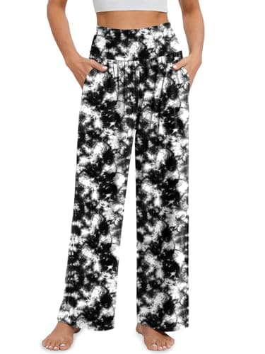 Gracyoga Wide Leg High Waisted Flowy Yoga Pants for Women
