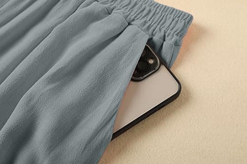 Hisanny Plus Size Wide Leg Linen Pants with Pockets L 5XL