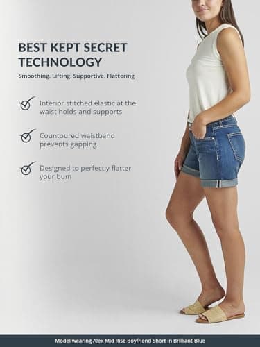 JAG Women's Alex Mid Rise Boyfriend Shorts
