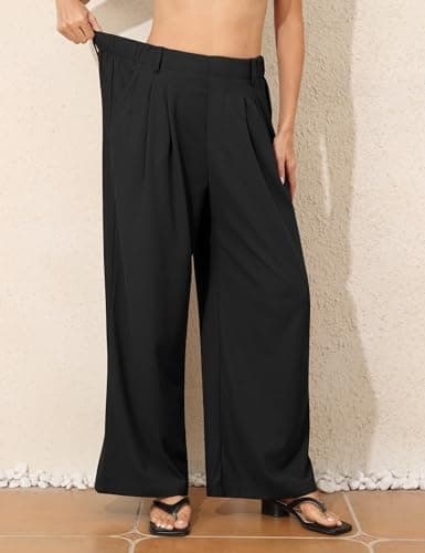 Kayamiya Women's High Waisted Wide Leg Waffle Pants