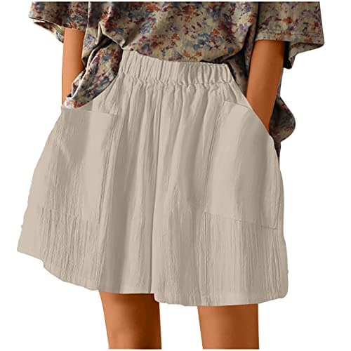 Yxzogd Women's Stretch Linen Bermuda Shorts for Summer Casual Wear