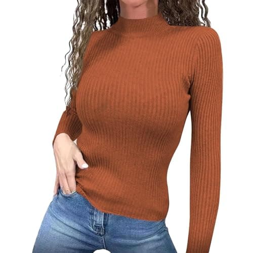 Stretchy Women's Long Sleeve Fitted Knit Top