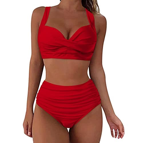 Women's Vintage Polka Dot High Waisted Swimsuit Set