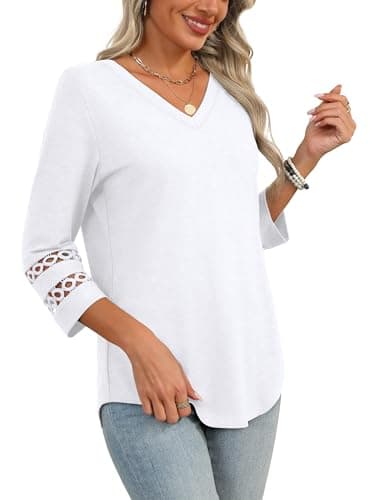 XIEERDUO Women's Trendy V-Neck Casual Tops Summer Clothes
