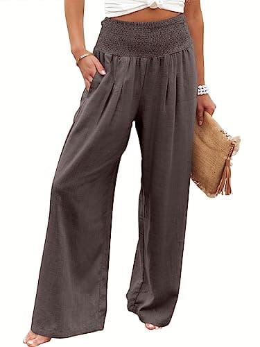 ANRABESS Women Linen Palazzo Pants