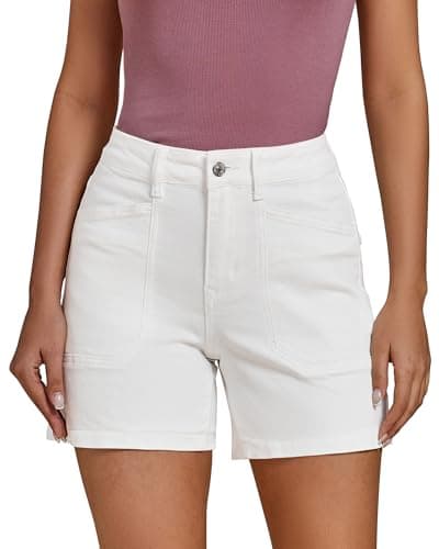 Luvamia Jean Shorts for Women Casual Summer Jorts Trendy Mid Rise Cut Off Denim Shorts with Pockets