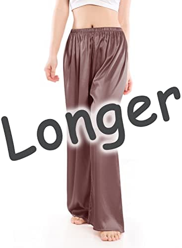 Wantschun Women's Wide Leg Satin Silk Pajama Pants