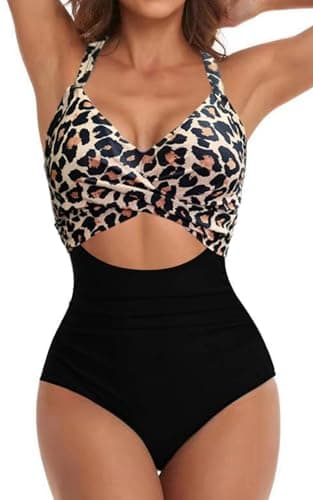 Women's Tummy Control One Piece Swimsuit with Cutout Detail