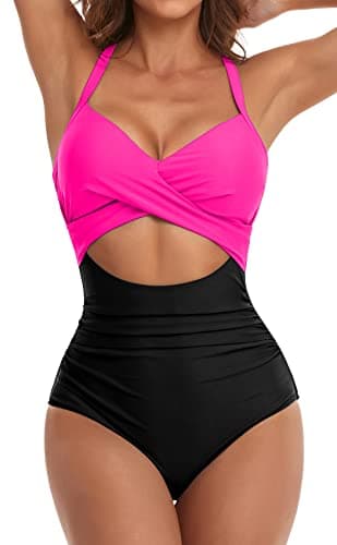 Women's Tummy Control One Piece Swimsuit with Cutout Detail