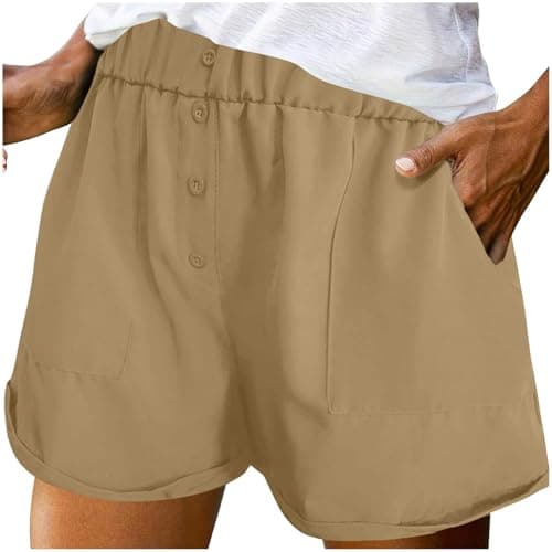 Plus Size High Waist Casual Shorts with Pockets for WomenComfortable Jogger Pants
