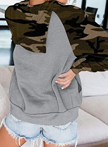 Ezbelle Women's Color Block Zip-Up Hoodie Sweatshirt with Pockets