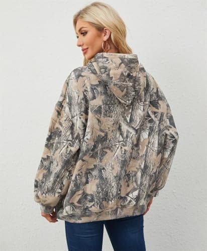 Calbatic Oversized Leopard Print Hoodie for Women and Men Long Sleeve Hooded Sweatshirts Cute Pullover with Pocket