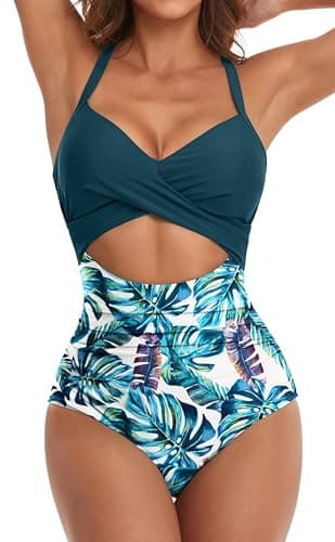 Women's Tummy Control One Piece Swimsuit with Cutout Detail