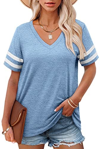 Angerella Women's Casual V-Neck Summer Tunic Tops
