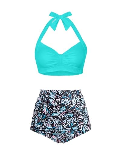 Women's High Waisted Bikini Set with Tummy Control