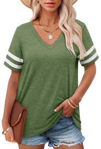 Angerella Women's Casual V-Neck Summer Tunic Tops