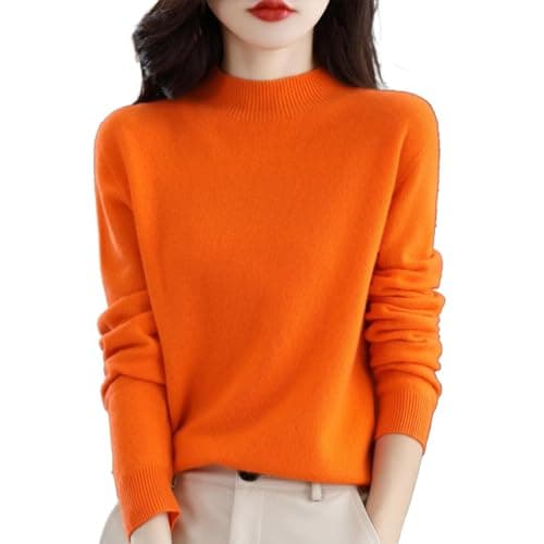 Trendy Women's Lightweight Cashmere Crew Neck Pullover