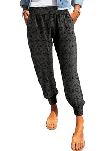 Dokotoo Women's Soft Casual Elastic Waist Jogger Pants with Pockets