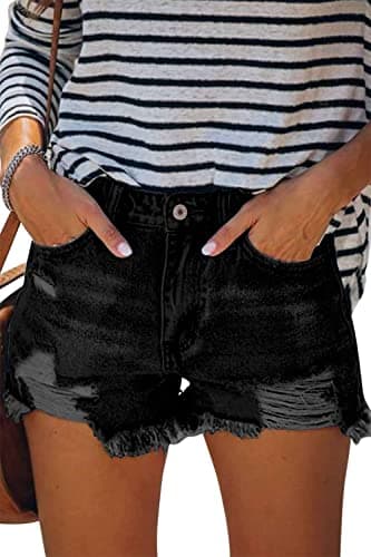 Angerella Women's Ripped Jean Short