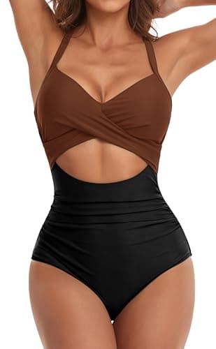Women's Tummy Control One Piece Swimsuit with Cutout Detail