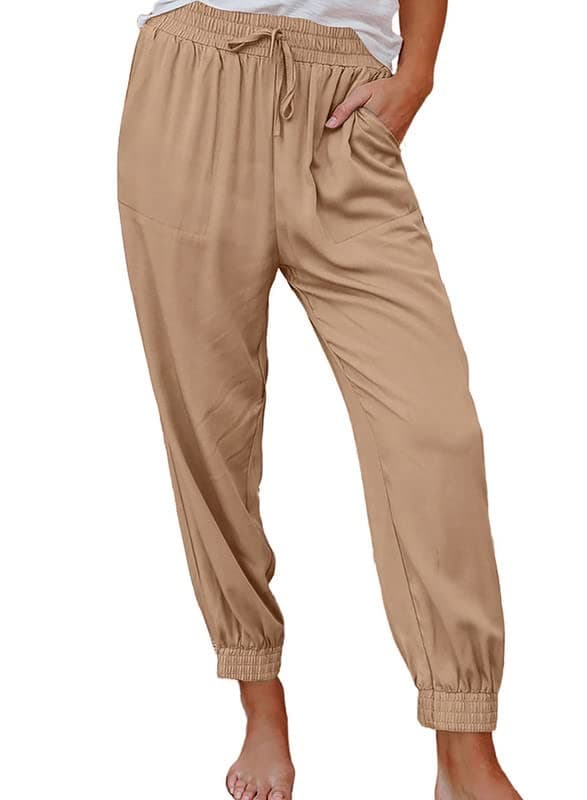 Dokotoo Women's Soft Casual Elastic Waist Jogger Pants with Pockets