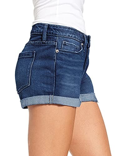 Luvamia Women's High-Waisted Stretch Denim Jean Shorts