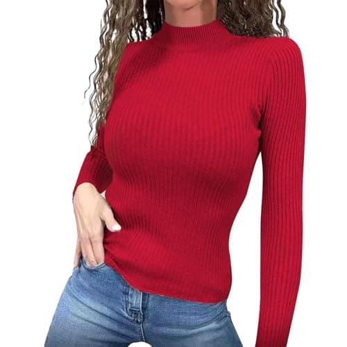 Stretchy Women's Long Sleeve Fitted Knit Top