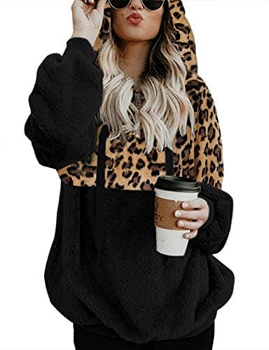 Romanstii Women's Casual Double Fuzzy Sweatshirt Hoodie Outwear S-XXL