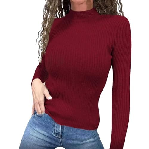 Stretchy Women's Long Sleeve Fitted Knit Top