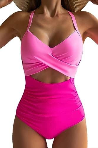 Women's Tummy Control One Piece Swimsuit with Cutout Detail