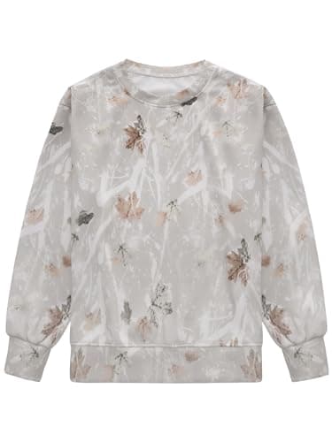 YKR Women's Camo Hoodie with Maple Leaf Print Fleece Pullover Sweater