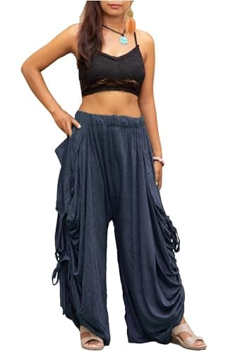 Thaluta Women's Palazzo Pants with Pockets Maxi Skirt