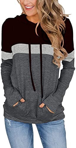 MixShe Women's Casual Long Sleeve Hoodie Tunics and Tees