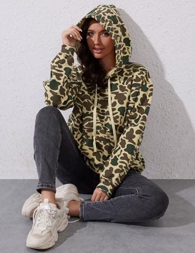 Ziesexy Women's Camo Hooded Sweatshirt with Pocket