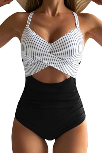 Women's Tummy Control One Piece Swimsuit with Cutout Detail