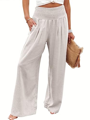 ANRABESS Women Linen Palazzo Pants