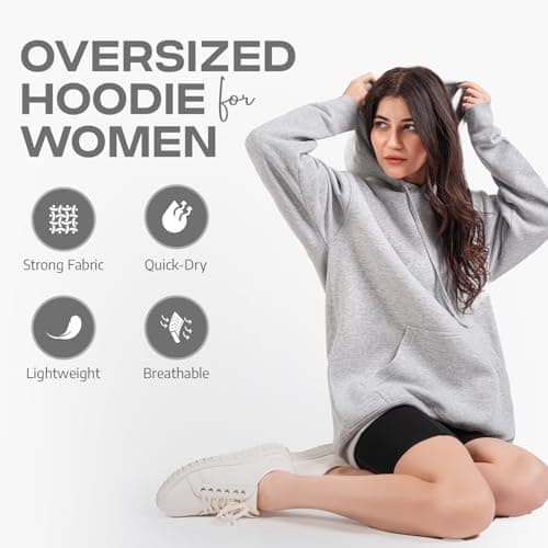 Stylish Aon Women's Oversized Hoodie | High Cotton Blend | Extra Breathability | Modern Fit