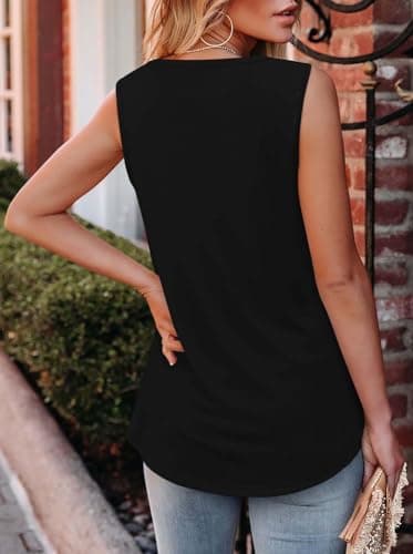 Angerella Women's Sleeveless Pleated Tank Tops for Summer
