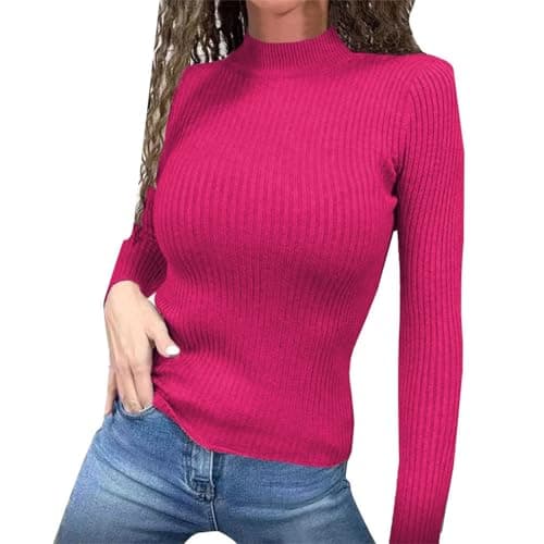 Stretchy Women's Long Sleeve Fitted Knit Top