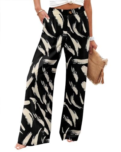 Women's High Waist Wide Leg Business Trousers
