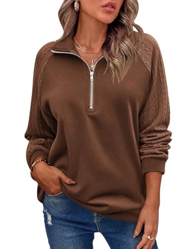 Women's Quarter Zip Fleece Pullover Sweatshirt