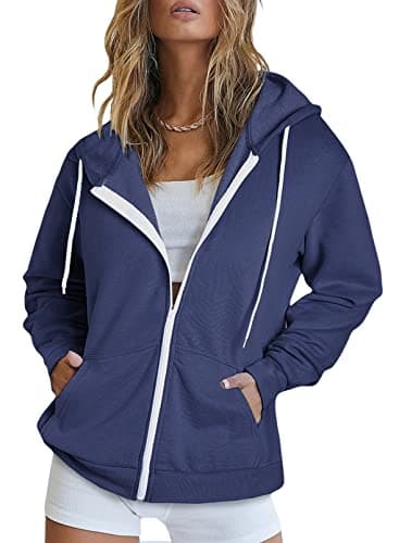 Women's Full Zip Hoodie Sweatshirt Coat with Pockets