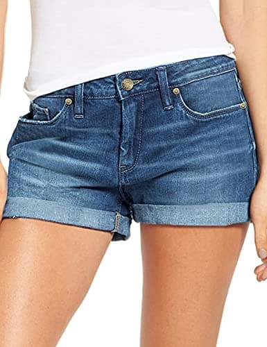 Luvamia Women's High-Waisted Stretch Denim Jean Shorts