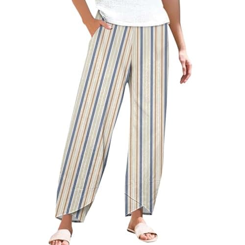Elastic Waisted Comfortable Women's Crop Pants
