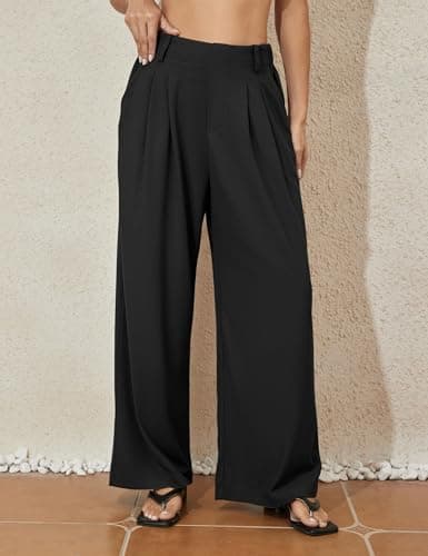 Kayamiya Women's High Waisted Wide Leg Waffle Pants