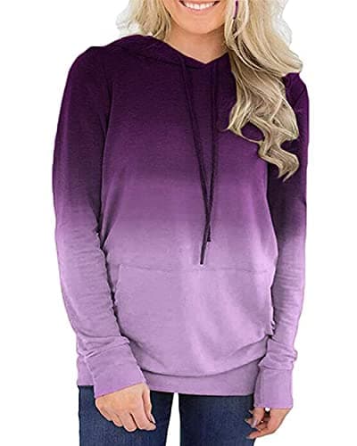 Women's Casual Hooded Sweatshirt with Pockets by Barlver