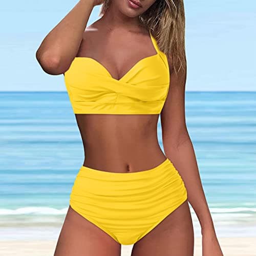 Women's Vintage Polka Dot High Waisted Swimsuit Set