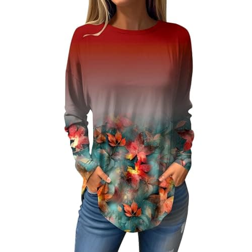 Shusuen 2024 Casual Crewneck Printed Tops for Women