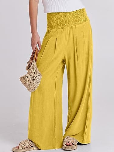 ANRABESS Women Linen Palazzo Pants
