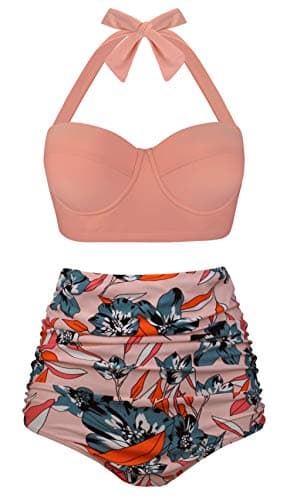 Vintage Polka Dot High Waisted Bikini Set for Women